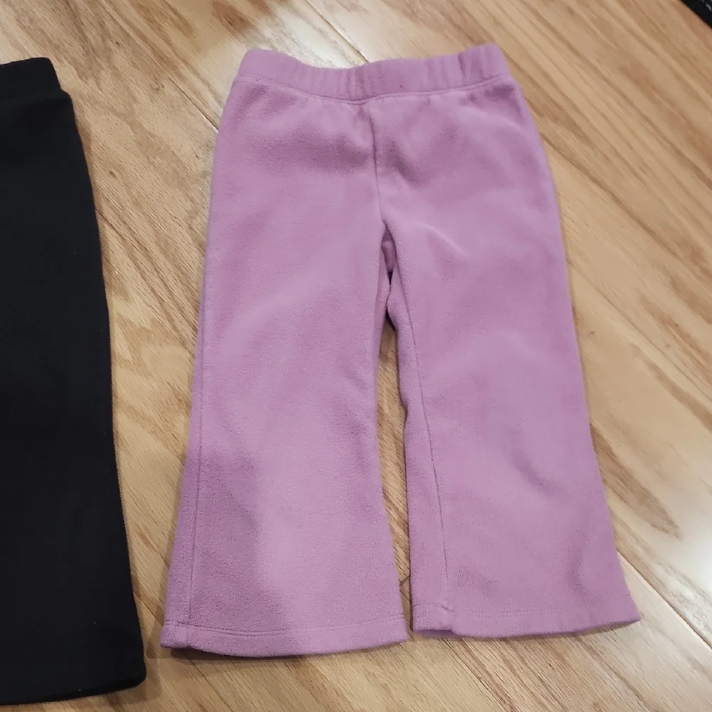 The Children's Place Black and Mauve Flare Sweatpants 2T